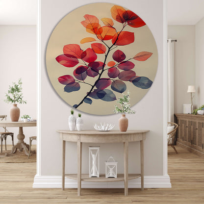 Aquarel Tak met Herfstbladeren forex muurcirkel