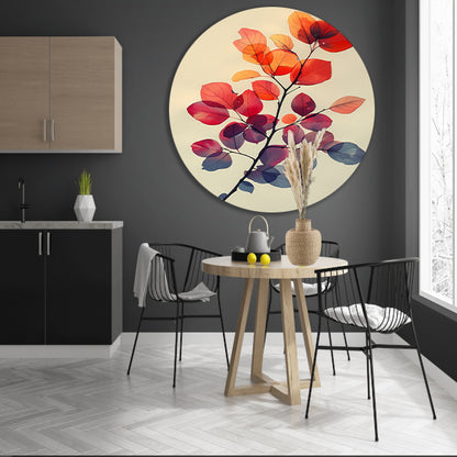 Aquarel Tak met Herfstbladeren forex muurcirkel