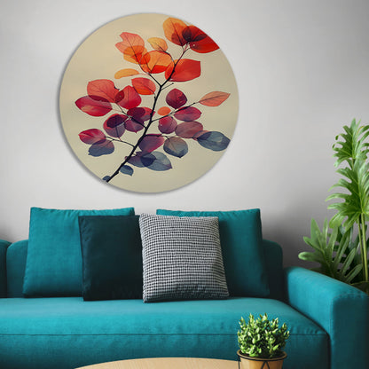 Aquarel Tak met Herfstbladeren forex muurcirkel