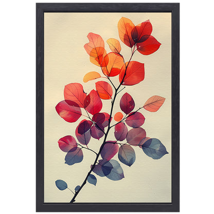 Aquarel Tak met Herfstbladeren canvas met baklijst