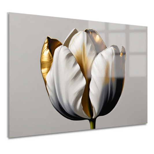 Gouden Accenten op Monochrome Tulp acrylglas