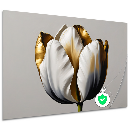 Gouden Accenten op Monochrome Tulp poster