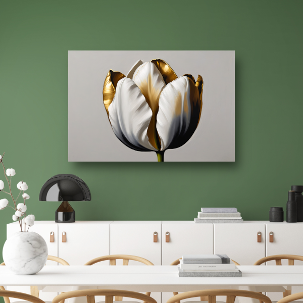 Gouden Accenten op Monochrome Tulp poster