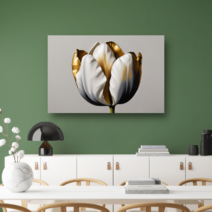 Gouden Accenten op Monochrome Tulp poster