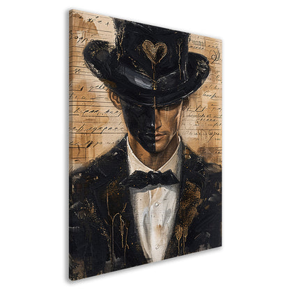 Mysterieuze man met gouden hart canvas