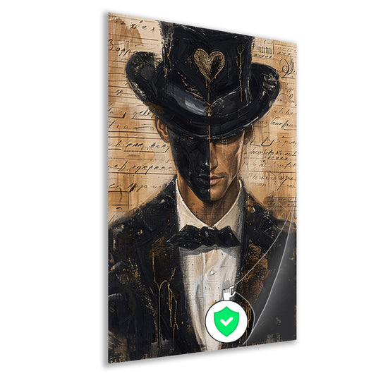 Mysterieuze man met gouden hart poster