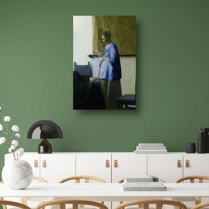 Vrouw in het blauw die een brief leest - Johannes Vermeer poster