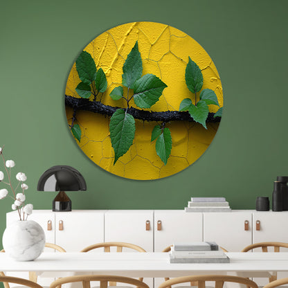 Minimalistisch tak op gele muur forex muurcirkel