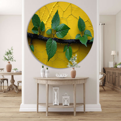 Minimalistisch tak op gele muur forex muurcirkel