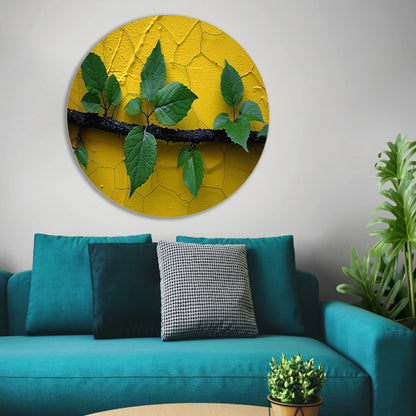 Minimalistisch tak op gele muur forex muurcirkel