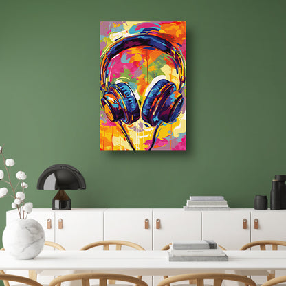 Kleurrijke Koptelefoon in Verfspatten canvas