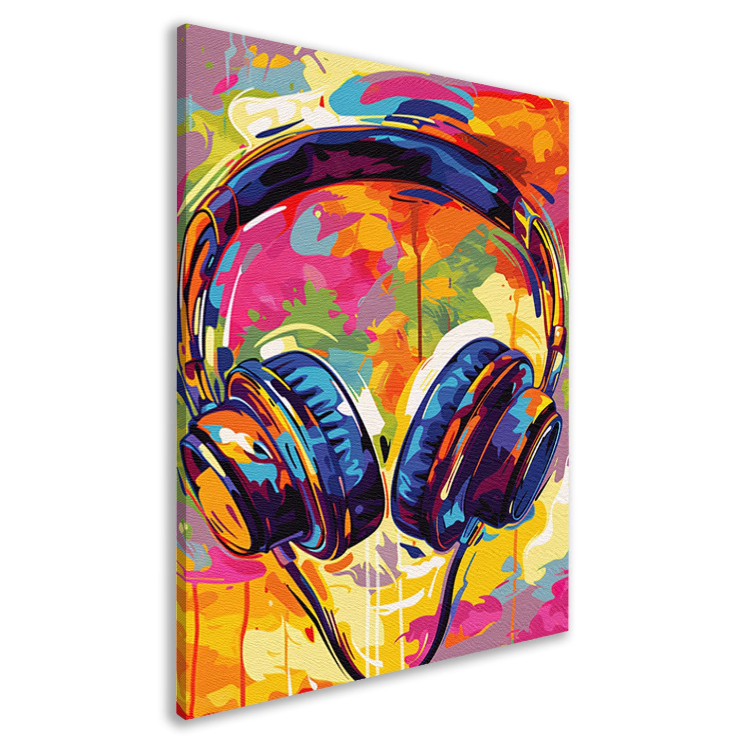 Kleurrijke Koptelefoon in Verfspatten canvas