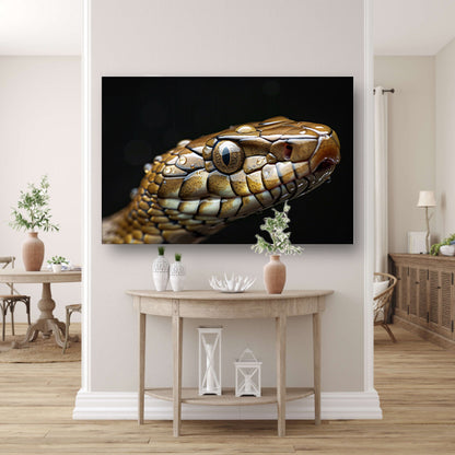 Slang met waterdruppels. canvas