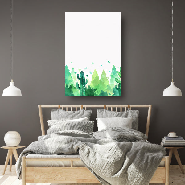 Aquarel schilderij van cactussen poster
