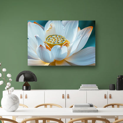 Close-up van bloeiende witte lotus poster