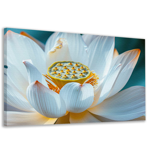 Close-up van bloeiende witte lotus canvas