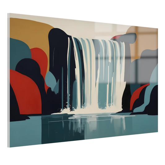 Serene Reflectie van een Abstracte Waterval acrylglas