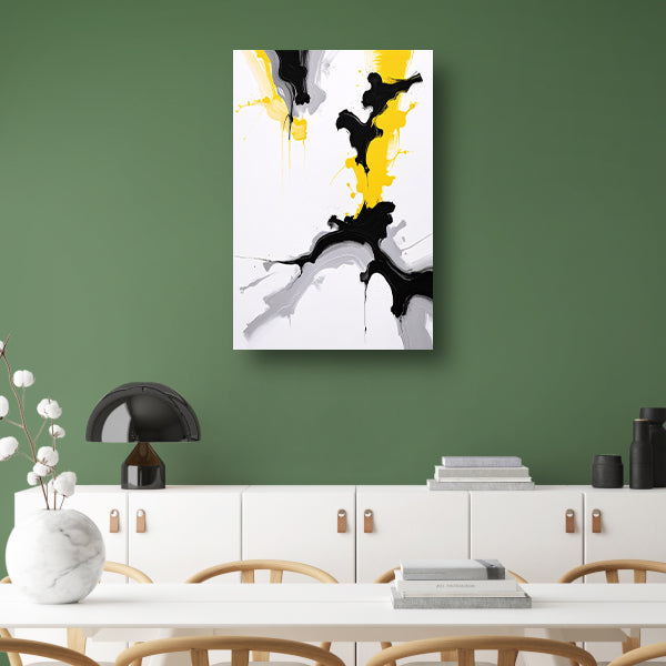 Dynamische Abstractie in Zwart en Geel poster