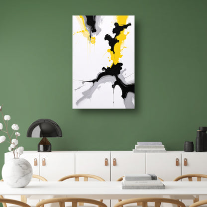 Dynamische Abstractie in Zwart en Geel poster