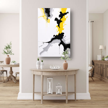 Dynamische Abstractie in Zwart en Geel poster
