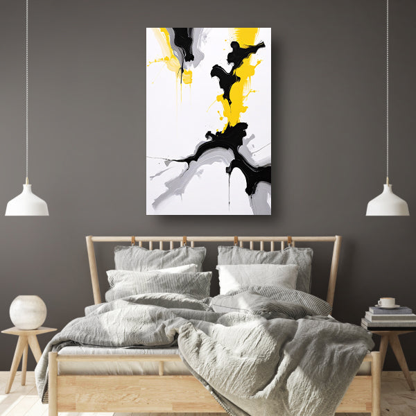Dynamische Abstractie in Zwart en Geel poster