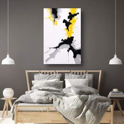 Dynamische Abstractie in Zwart en Geel poster