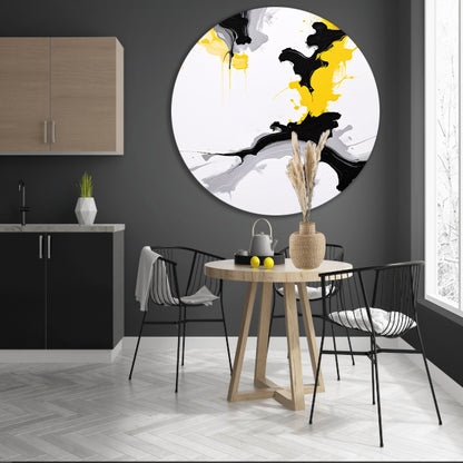 Dynamische Abstractie in Zwart en Geel forex muurcirkel