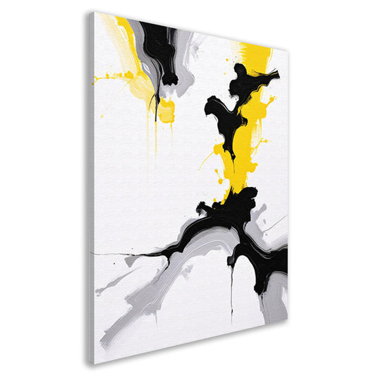 Dynamische Abstractie in Zwart en Geel canvas