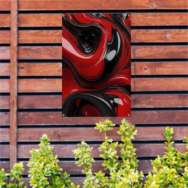 Dynamische Rode en Zwarte Abstractie tuinposter