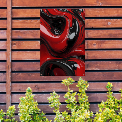Dynamische Rode en Zwarte Abstractie tuinposter