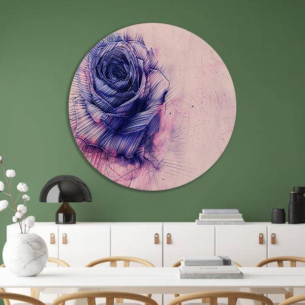 Abstracte digitale kunst van een roos forex muurcirkel