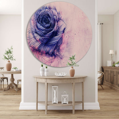 Abstracte digitale kunst van een roos forex muurcirkel