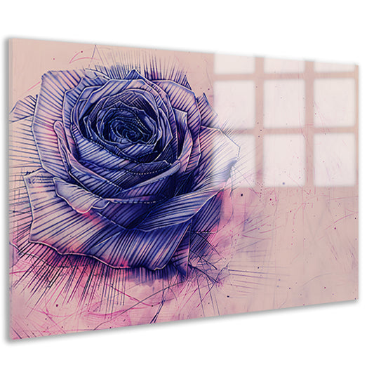 Abstracte digitale kunst van een roos acrylglas