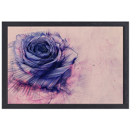 Abstracte digitale kunst van een roos canvas met baklijst