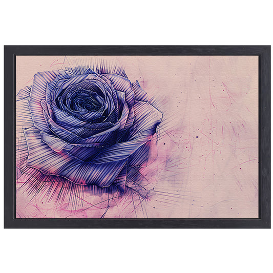 Abstracte digitale kunst van een roos canvas met baklijst
