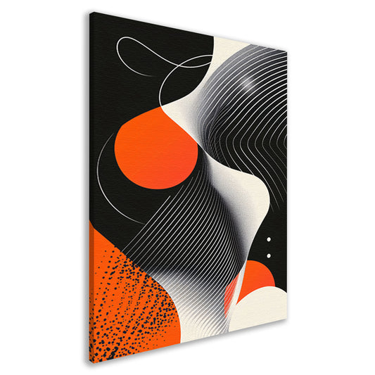 Abstract Vormen in Zwart, Wit en Oranje canvas