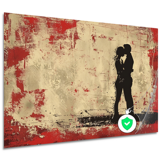 Passie en contrast in abstracte silhouetten poster