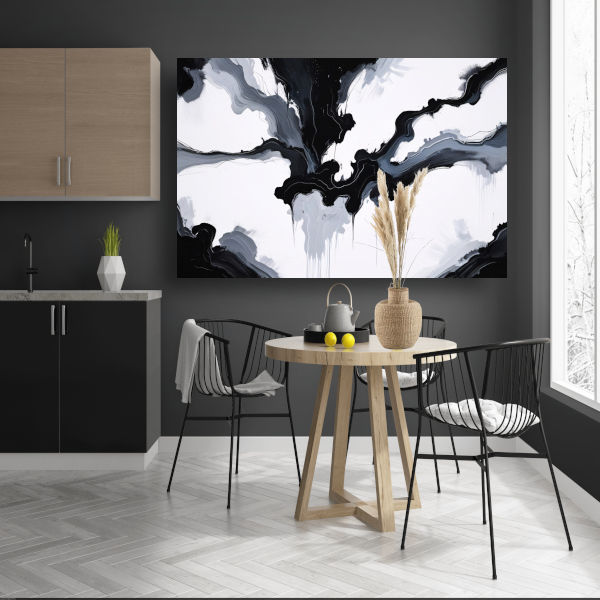 Monochrome Dynamiek in Zwart en Wit poster