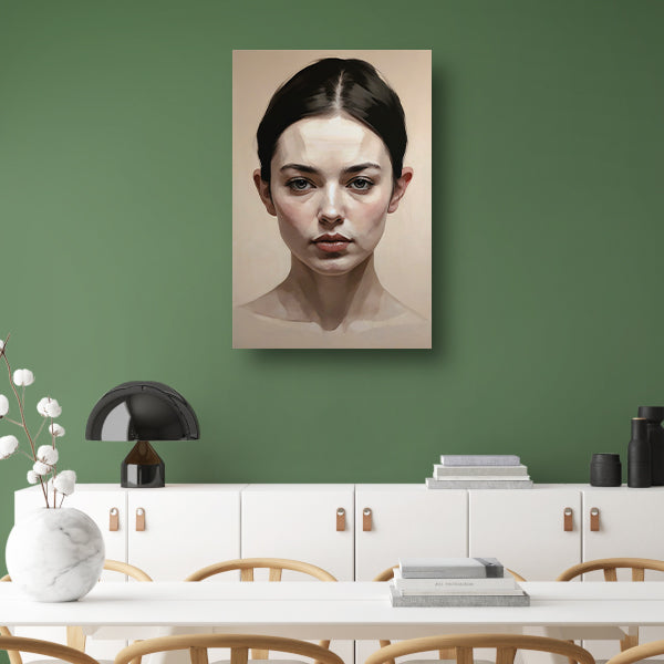 Serene Vrouw in Monochroom Portret canvas