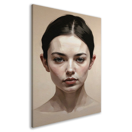 Serene Vrouw in Monochroom Portret canvas