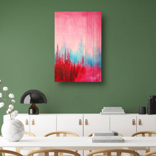 Abstract kleurrijk bos schilderij voor interieur poster