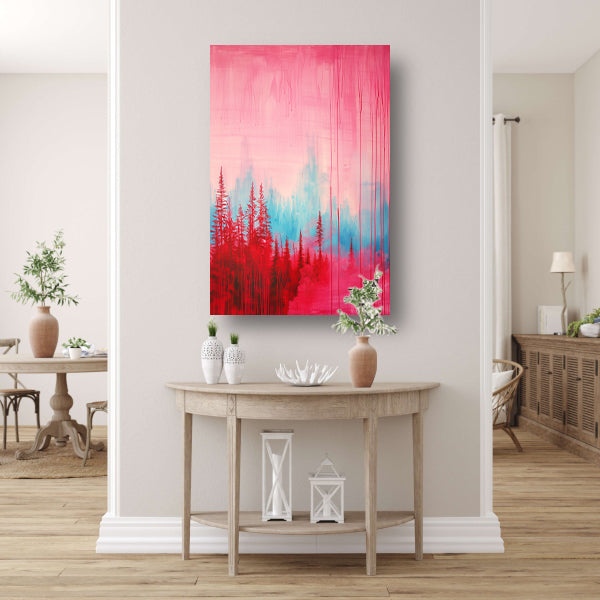 Abstract kleurrijk bos schilderij voor interieur acrylglas