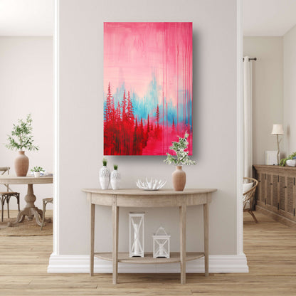 Abstract kleurrijk bos schilderij voor interieur acrylglas