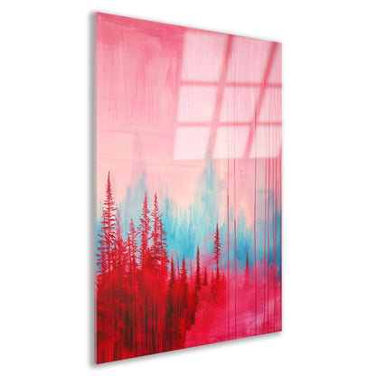 Abstract kleurrijk bos schilderij voor interieur acrylglas