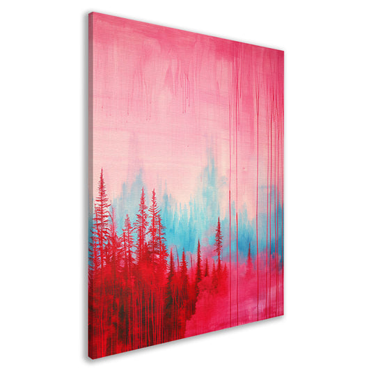 Abstract kleurrijk bos schilderij voor interieur canvas