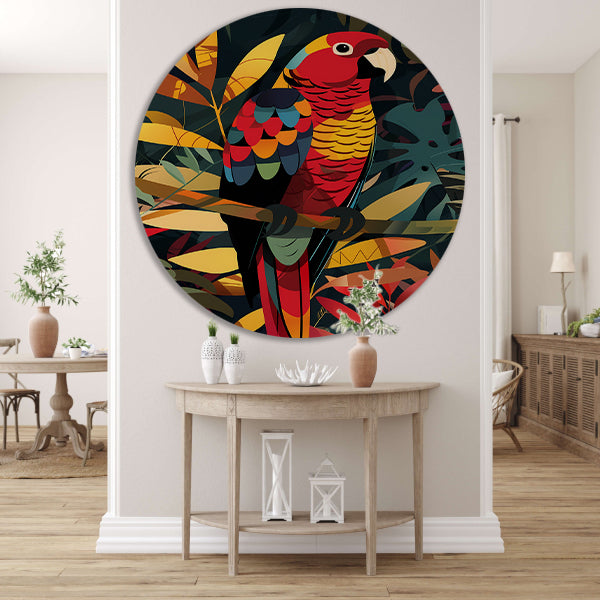 Kleurrijk Papegaai in Tropisch Paradijs forex muurcirkel