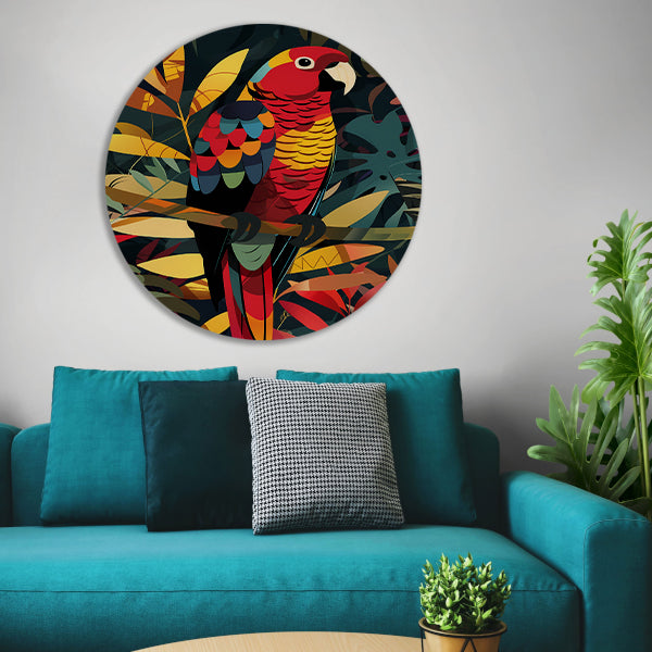 Kleurrijk Papegaai in Tropisch Paradijs forex muurcirkel