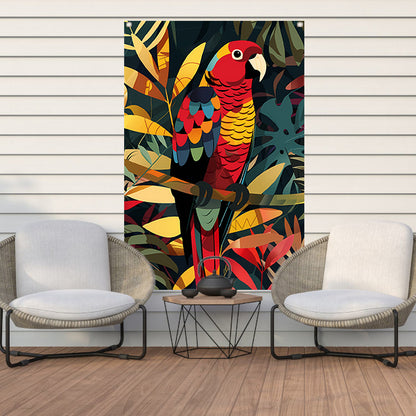 Kleurrijk Papegaai in Tropisch Paradijs tuinposter