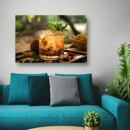 Minimalistisch Groen Drankje canvas