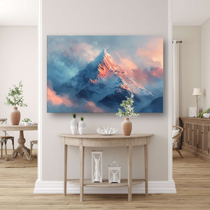 Digitale kunst van berg in ochtendlicht acrylglas